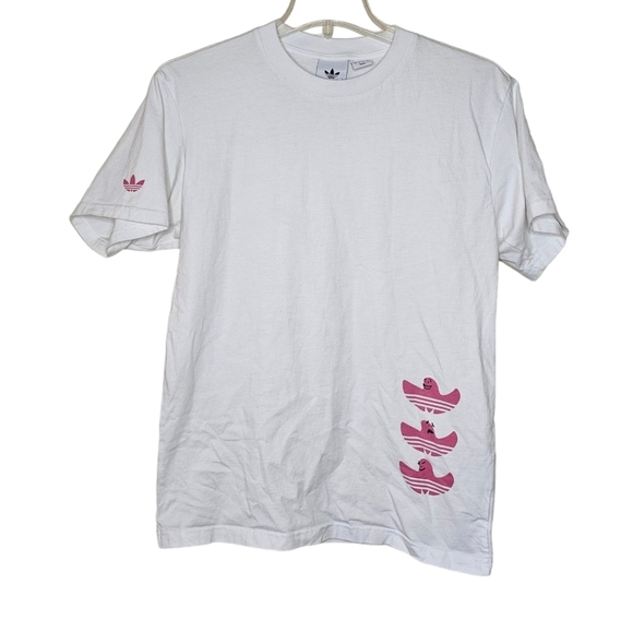 Adidas G Shmoofoil T-Shirt - White/Rose Tone Size Small - Picture 2 of 8